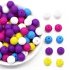 Mordedores Brinquedos CuteIdea 20 Pcs Silicone Rodada Beads 9mm Bebê Dentição Mastigável DIY Roedor Chupeta Cadeia Acessórios Bens 230901