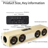 Tragbare Lautsprecher, 20 W, Bluetooth-Lautsprecher aus Holz, 4 Lautsprecher, Soundbar, TV, Echowand, Heimkino-Soundsystem, HiFi-Klangqualität, Soundbox für PC/TV Q230904