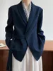 Abiti da donna Autunno Design sofisticato Tinta unita Colletto alla coreana Giacca da donna - Vestibilità ampia Giacca drappeggiata con cintura alla moda