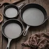 Casseroles 1pc petite poêle à frire en fonte non revêtue noire pour la cuisson des aliments et des ustensiles de cuisine de cuisson Helper 230901