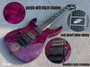 Guitare électrique à main gauche, violet massif, brillant, avec ombre noire, effet de peinture spécial, touche en ébène, véritable incrustation de colock, pièces noires