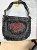 Canvas Bag for Women 2023 New Vintage Love Butterfly Bag Versatile Ins Student One Shoulder Crossbody Denim Bag 230904