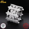 Wedding Rings Men Silver 925 Ring For Men Hip Hop Jewelry Gold Color Bling Cubic Cross Ring Fashion Rock Gift 230901