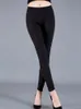 Kvinnors leggings cuhakci kvinnlig fitnes tryck plädd lady sexig smala blyertsbyxor skjuter upp elastiska midjabyxor 230901