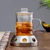 Copos de chá 350ml doméstico teaware vidro transparente teacup para fogão resistente ao calor de alta temperatura à prova de explosão infusor verde 230901