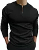 رجال البولو للرجال قميص بولو غير رسمي khakilless long zip zip design top harajuku men streetwear fashion s-3xl 230901