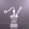 Großhandel Bunte Mini Shisha 10mm weiblicher Pilz Glas Ölbrenner Bong Wasserpfeifen mit Recycler Mini Dab Rig Handbongs