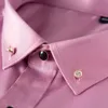 Mäns avslappnade skjortor Herrparti DAMAND DIAMOND Knapp Down Dress Shirt utan fickan långärmad stretchig silkeslen rynka gratis casual poplintröjor 230904