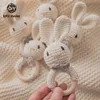 Rattles Mobiles Lets Make 1PC Rabbit Drop Crochet Rattle Soother Armband Teether Set Baby Product Mobile PRAM CRAB RING TRÅ TAIS 230901