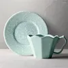 Tasses soucoupes thé japonais tasse à café et soucoupe expresso mignon Vintage en céramique fleur Matcha Latte Bardak Drinkware WK50DC