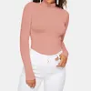 Women's T-Shirt Turtleneck Bottoming Shirt Autumn and Winter Women's Style Solid Color Brushed Long-sleeved T-shirt Basic Slim Y2k Top 230901