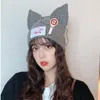 Beanie/Kafatası Kapakları Sokak Çocuklar Beanie Kedi Kulakları Kpop Örme Şapka Erkek Kız Şapkalar Metal Pin Felix Hyun-Jin Lee Aksesuarları 230904