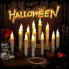 Inne imprezy imprezowe dostarcza 12-36pc pływające świece LED z magiczną różdżką pilot świec Control Lights Flimeless Stożka elektroniczna świeca Halloween dekoracja 230904