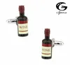 Boutons de manchette iGame bouteille de vin boutons de manchette couleur noire laiton matériel potable Design cadeau pour hommes 230904