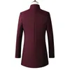 Women's Wool Blends Autumn and Winter New Men Casual Long Wool Blends Trench Coat/Male Slim Fit Solid Color Thick Business Windbreaker Jacket S-3XL HKD230904