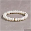 Beaded Natural Pearl Stretch Bracelets Unisex Fashion Classic Diamond Heart Couple Colorf Women Jewelry Love Drop Delivery Otqes