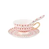 Muggar Nordic Light Luxury Gold Bone China Coffee Cup eftermiddag Te Ceramic Flower With Spoon Home Decoration Accessories