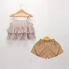 Kleding Sets Dulce Amor Kinderen Meisjes Set 2023 Zomer Kleding Gestreepte Strape Vest Shorts 2 Stuks Kinderen Pak Outfits