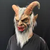 Maski imprezowe Lucyfer Cosplay Lateks Maski Halloween Costume Scary Demon Devil Movie Cosplay Horrible Horn Mask