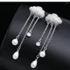 Dangle Oorbellen 2023 Micro-ingelegde Zirkoon Weer Cloud Crystal FromSwarovskis Groothandel Vrouwen Fijne Sieraden Vrouw