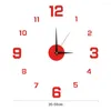 Wall Clocks Useful Clock Battery Powered Night Light 3D Real Big Exquisite Workmanship Punch-free Ticking For Kitchen