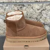 Tasman Hausschuhe Tazz Slides Mustard Seed Sheepskin Shearling Classic Ultra Mini Plateaustiefel Winter Mules Damen Herren Slip-on Schuhe Wildleder Obermaterial UGGsity Hausschuhe 96ES