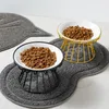 Dog Bowls Feeders Ceramic Höjd Pet Bowl Food Water Treats For Cats Dogs levererar utomhusmatning Dricka tillbehör Doggie Cat Stand Bowl 230901