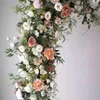 Flores decorativas arco decoração falsa flor linha artificial para o fundo do casamento decoração da parede porta da frente pendurado arranjo planta