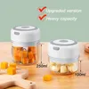 Fruktgrönsaksverktyg 100250 ml Mini Electric Vitlök Chopper Chili Meat Ginger Masher Machine Robust Hållbar USB -laddningsblandare Kök 230901