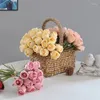 Dekorativa blommor 24st Rose knoppar som håller bukett bröllop simulering falska hemdekoration pografi rekvisita