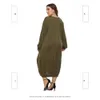 Robes décontractées de base Robe de grande taille pour dames automne élégant luxueux solide col rond mode manches longues jupe lanterne 3xl 4xl 5xl 6xl LST230904