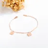 Länkarmband Rose Gold Color Bangle Armband för kvinnor Trendiga rostfritt stål Manschett Handsmycken Gift Drop Extended Chain