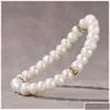 Beaded Natural Pearl Stretch Bracelets Unisex Fashion Classic Diamond Heart Couple Colorf Women Jewelry Love Drop Delivery Otqes