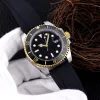 Zegarek dla męskich zegarków sportowych 40 mm 116610 Black Dial Automatyczna mechaniczna moda klasyczny gumowy opaska Waterproof Glow Watch