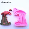 Moldes de cozimento Flamingo Silicone Mold Fondant Bolo Resina Gesso Chocolate Vela Doces