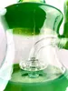 riciclatore di vetro per narghilè verde porcellana colorato 6,5 pollici di altezza giunto da 14 mm aggiungi un banger un tappo a bolla verde lago