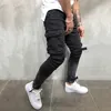 OLOME Gloednieuwe Mannen Multi-pocket Biker Jeans Mannelijke Slanke Cargo Joggers Broek voor Heren Zwarte Kleur Streetwear Swag denim Broek T20271n