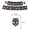 Autres fournitures de fête d'événement Cheereveal Wolf Thème Décoration d'anniversaire Ballons blancs noirs Happy Banner Cake Topper pour garçons 230901