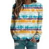 Women's Sweaters Long Sleeved Round Neck Tie Dyed Printed Pullover Sweater Top Summer Tops For Women Womens Tan