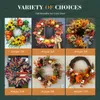 Other Event Party Supplies Autumn Door Wreath Christmas Halloween Decoration Pumpkin Berry Pine Cone Maple Artificial Cloth Rattan Material Home 230901