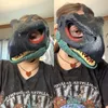 Party Masks Jurassic Therizinosaurus Dinosaur Mask with Opening Jaw 10in Claws Realistic Texture Nose Eyes Secure Strap 230901