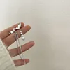 Stud Earrings Asymmetric Tail Pearl Chain Long European American Style Personality Fashion Tassel Ms Girl Travel Accessories