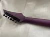 Zeldzame Solar Purple Burl Spalted esdoorn top elektrische gitaar hals door body, zwarte hardware, Wenge Bubinga sandwich hals tremolo brug