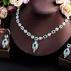 Charm Bracelets CWWZircons Fringed Drop Full Luxurious Cubic Zirconia Paved Women Wedding Big Necklace Earring Dress Jewelry Set for Brides T630 230901