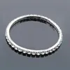 Bracciale da sposa placcato argento a buon mercato Bling Bling 1 fila strass Accessori da sposa Donna Prom Serata Gioielli da festa di nozze Stret225f