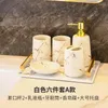 Conjunto acessório de banho Cerâmica Mármore Cinco peças Banheiro Higiene Pessoal Banheiro Boca Copo Escova de Dentes Luz Acessórios de Luxo