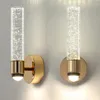 Vägglampa modern bubbla kristall leds aluminium sconce vardagsrum sovrum badrum korridor gång inomhus belysning heminredning
