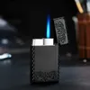 Encendedor turbo de butano 2020 Nuevo 1300C Llama azul Sin encendedor de gas Mini encendedores de metal cuadrados Accesorios para fumar Encendedores de cigarrillos YDZJ