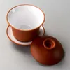 Tea Cups High Quality Purple Clay Gaiwan Teaset Elegant Chinese Cup Teaware tureen lid bowl saucer tea brew cup 230901
