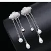 Dangle Oorbellen 2023 Micro-ingelegde Zirkoon Weer Cloud Crystal FromSwarovskis Groothandel Vrouwen Fijne Sieraden Vrouw